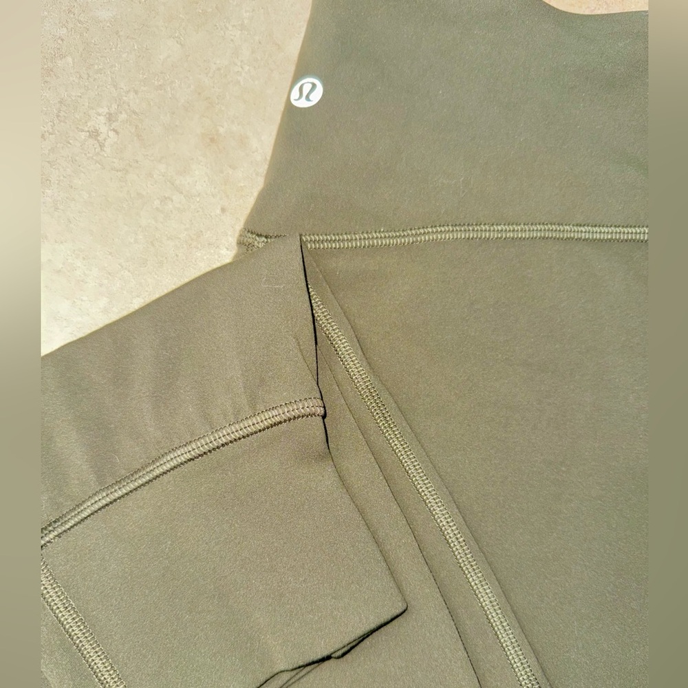 Lululemon Align High-Rise Legging Joggers pockets Dark Olive size 8. Length 28” - Picture 5 of 8